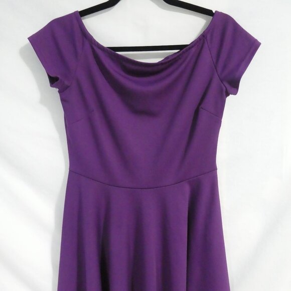 Purple High-Low Scoop Neck Short Sleeve Dress | medium - Picture 11 of 12
